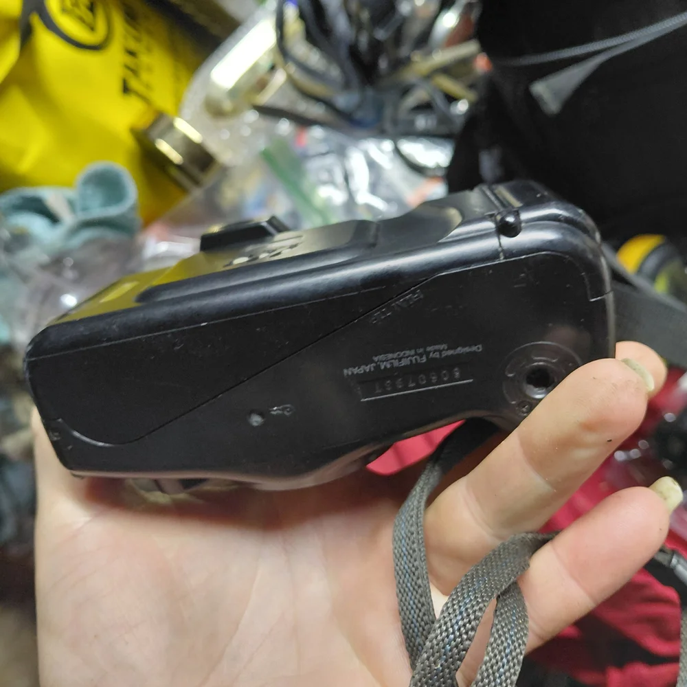 Fuji Discovery 1000 Zoom Date 35mm film camera. With Bag, Film, Film CleaninTool
